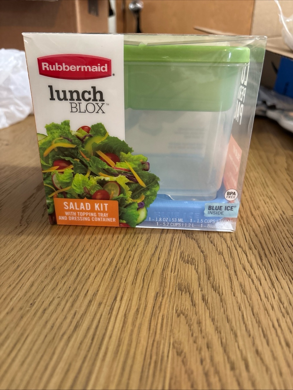 Rubbermaid LunchBlox Salad Kit with Green Lid and Blue Ice Pack